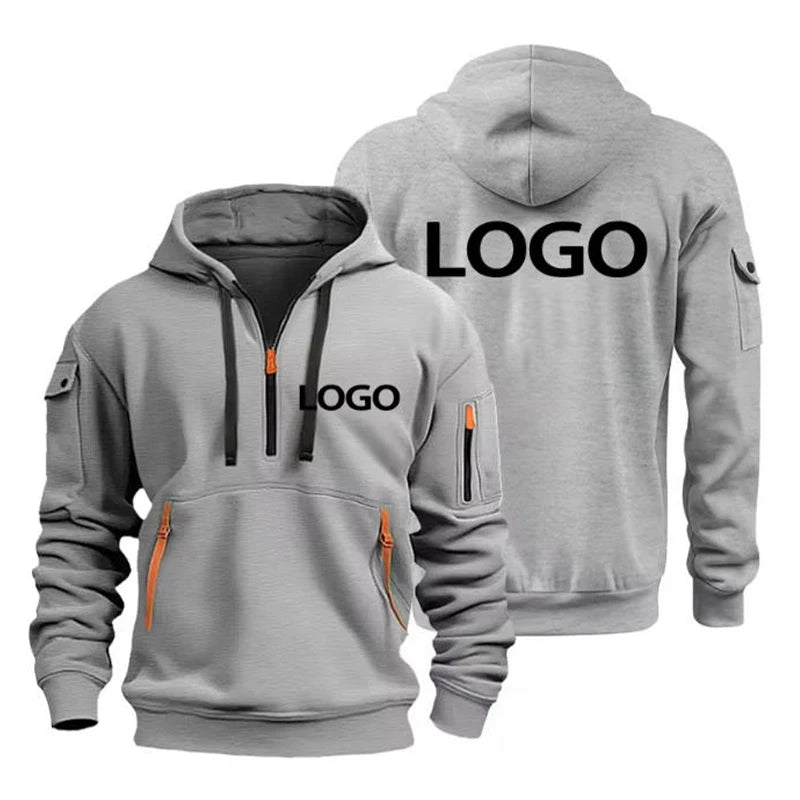 Unisex Drop-Shoulder Hoodie – Multi-Zip Pocket Sweatshirt