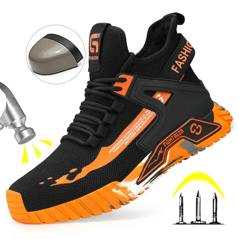 Men's Steel Toe Safety Boots – Puncture-Resistant Work Shoes