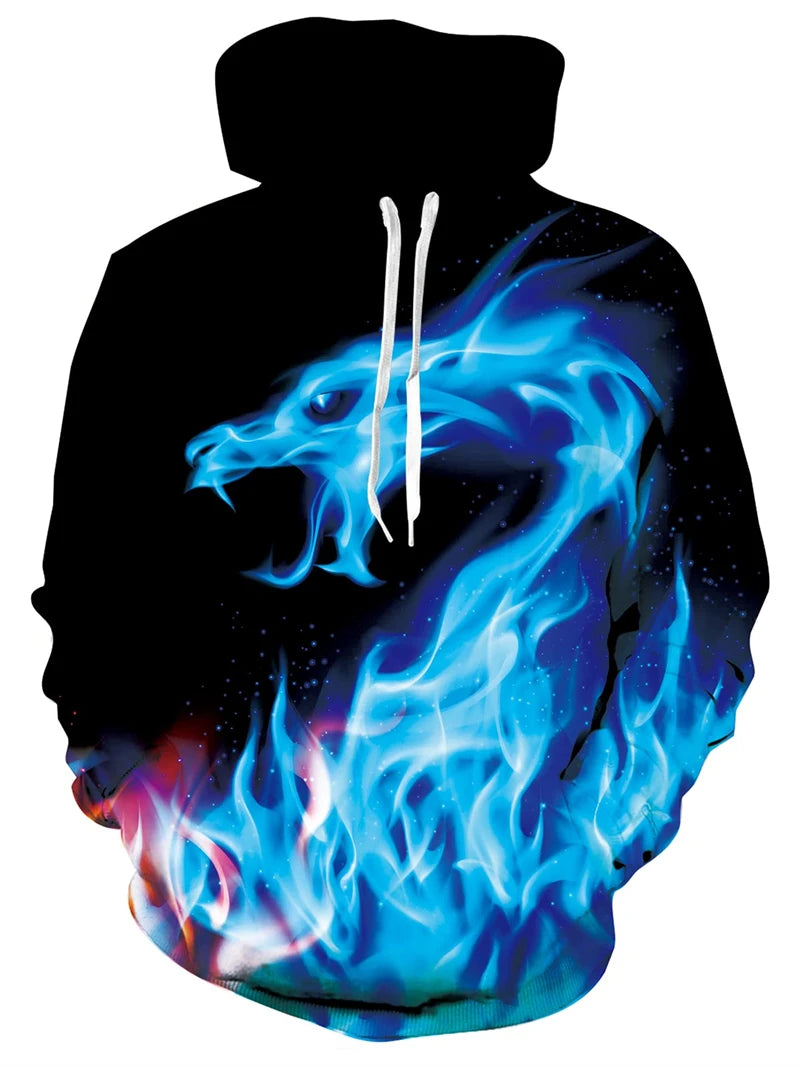 Unisex Novelty Print Hoodie – 3D Pattern Pullover Sweatshirt