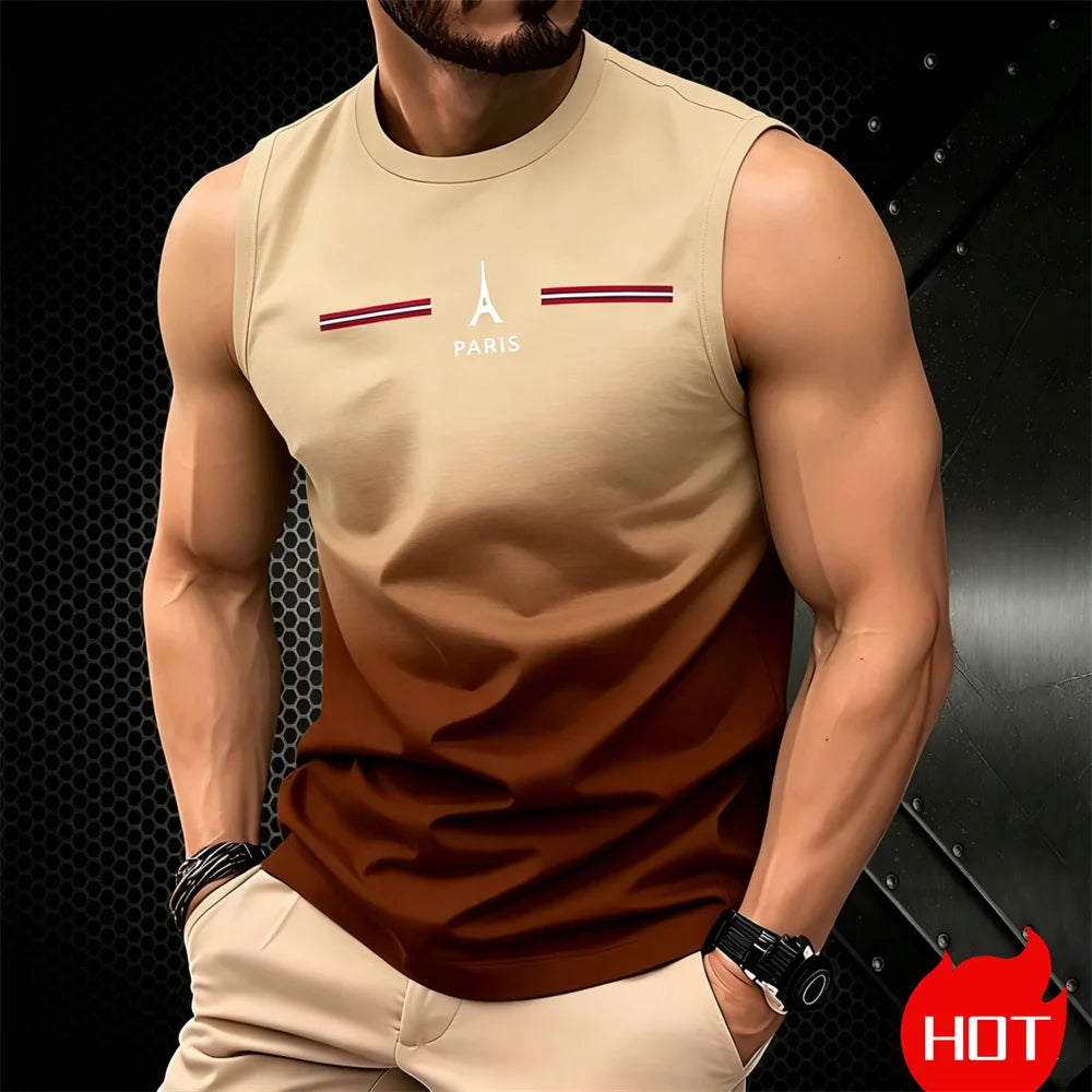 Men's Oversized Graphic Tank Top – 3D Print Sleeveless Tee