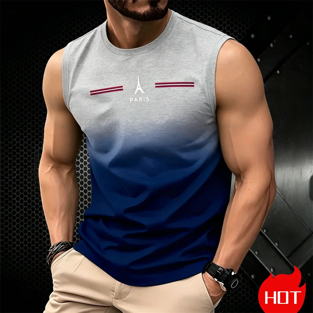 Men's Oversized Graphic Tank Top – 3D Print Sleeveless Tee