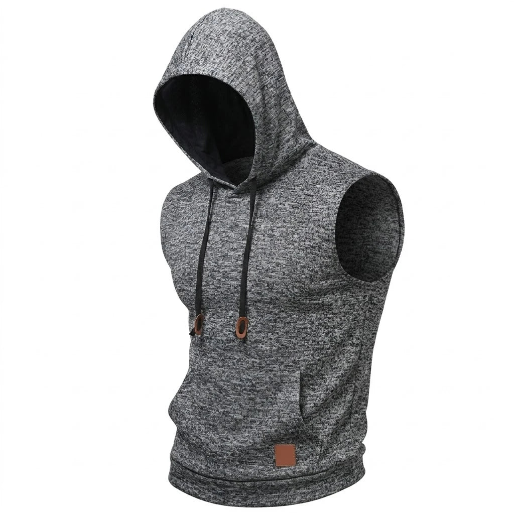Men's Lightweight Sleeveless Hoodie – Workout Vest Top
