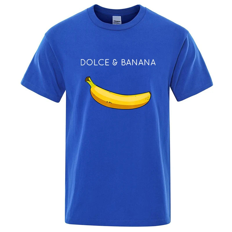 Men's Novelty Banana Print T-Shirt – Casual Cotton Blend Tee