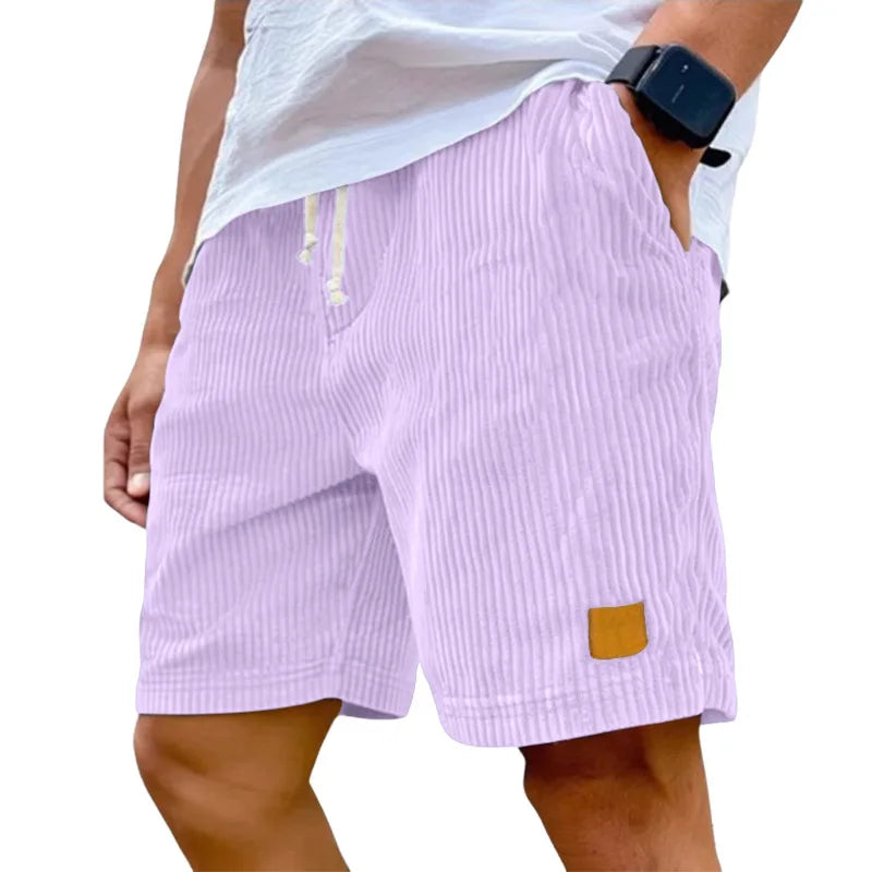 Men's Corduroy Shorts – Vintage Embroidered Casual Shorts