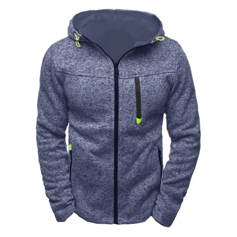 Men's Jacquard Fleece Hoodie – Pullover Sweatshirt