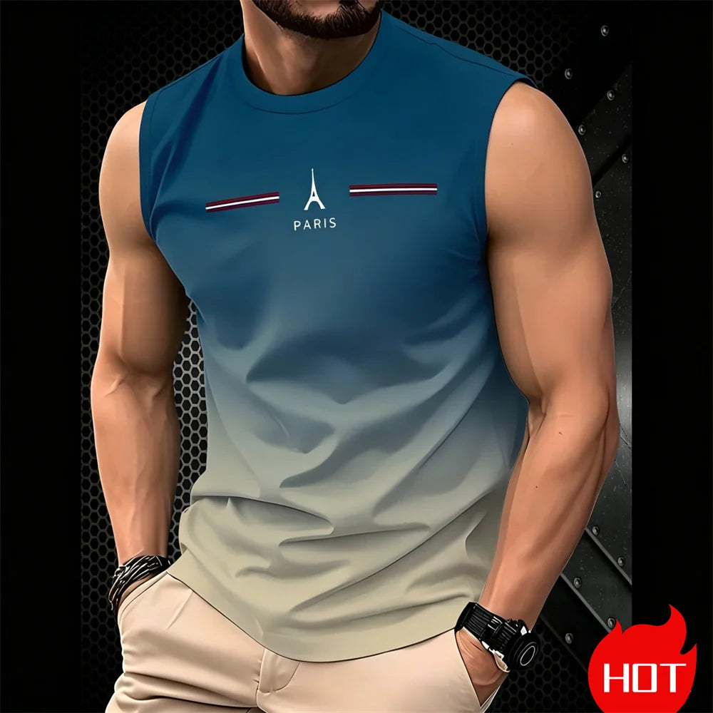 Men's Oversized Graphic Tank Top – 3D Print Sleeveless Tee