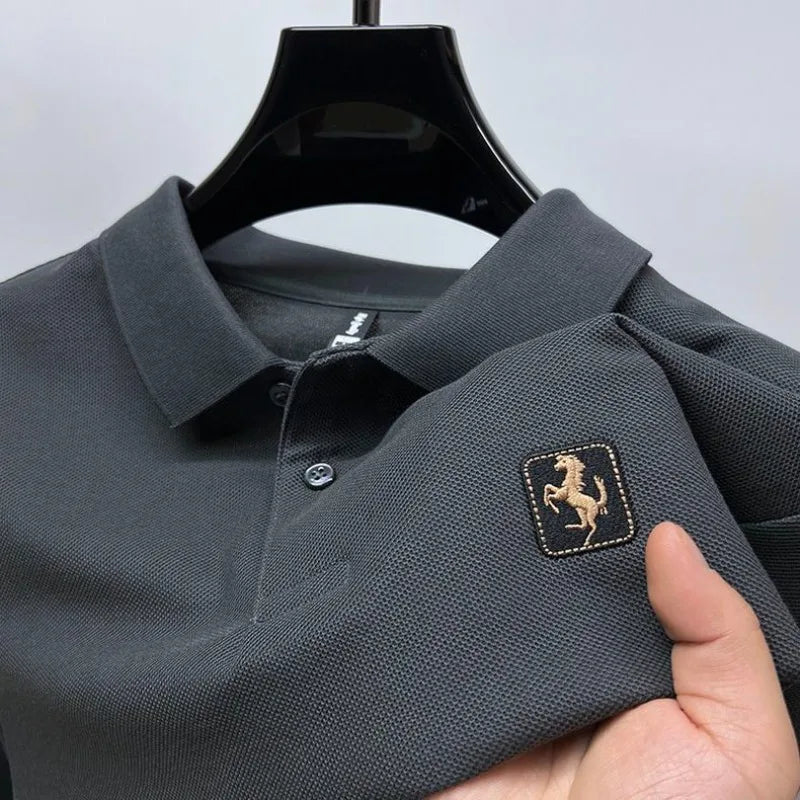 Men's Cotton Polo Shirt – Embroidered Plus Size Top