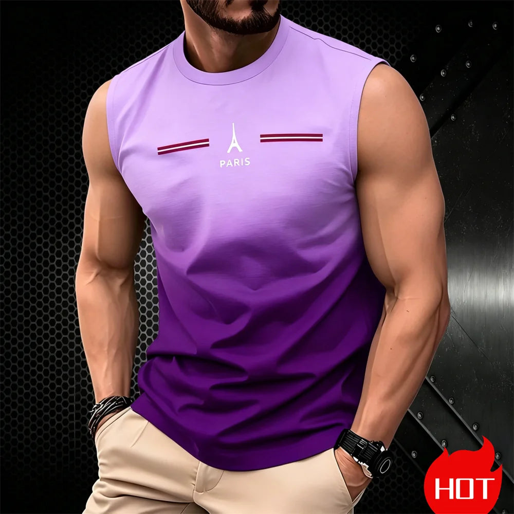 Men's Oversized Graphic Tank Top – 3D Print Sleeveless Tee