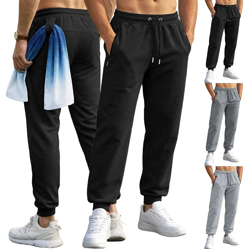 Men's Elasticated Sports Trousers – Drawstring Cuff Joggers