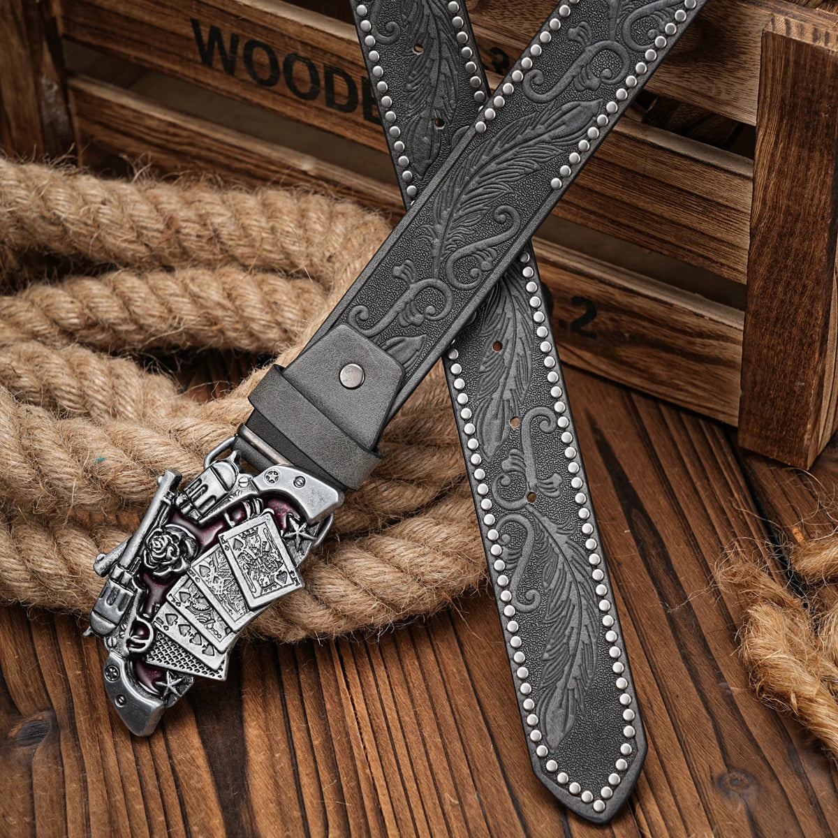 Unisex Retro Western Belt – PU Leather with Metal Buckle