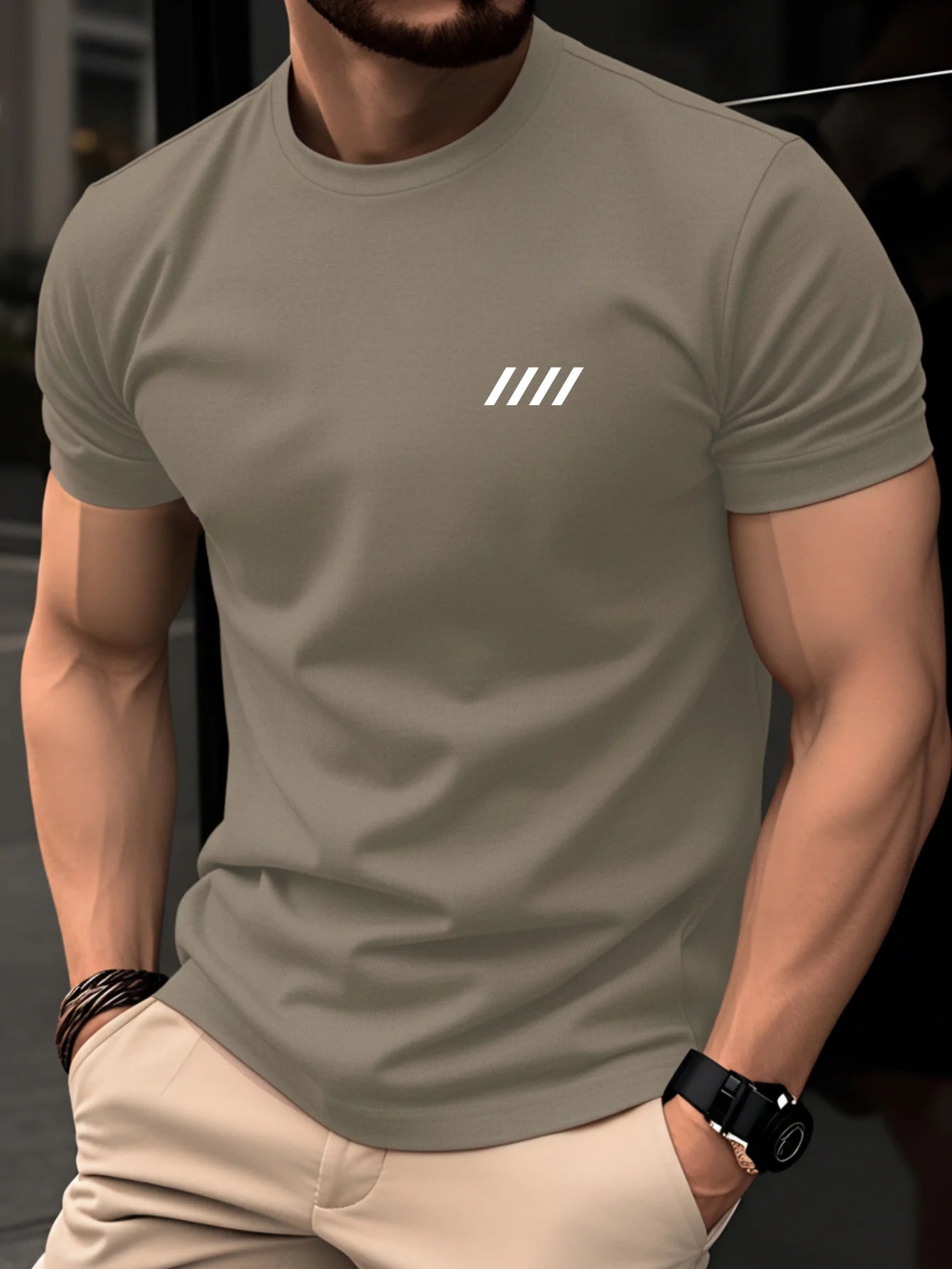 Men's Compass Print T-Shirt – Retro Cotton Graphic Tee