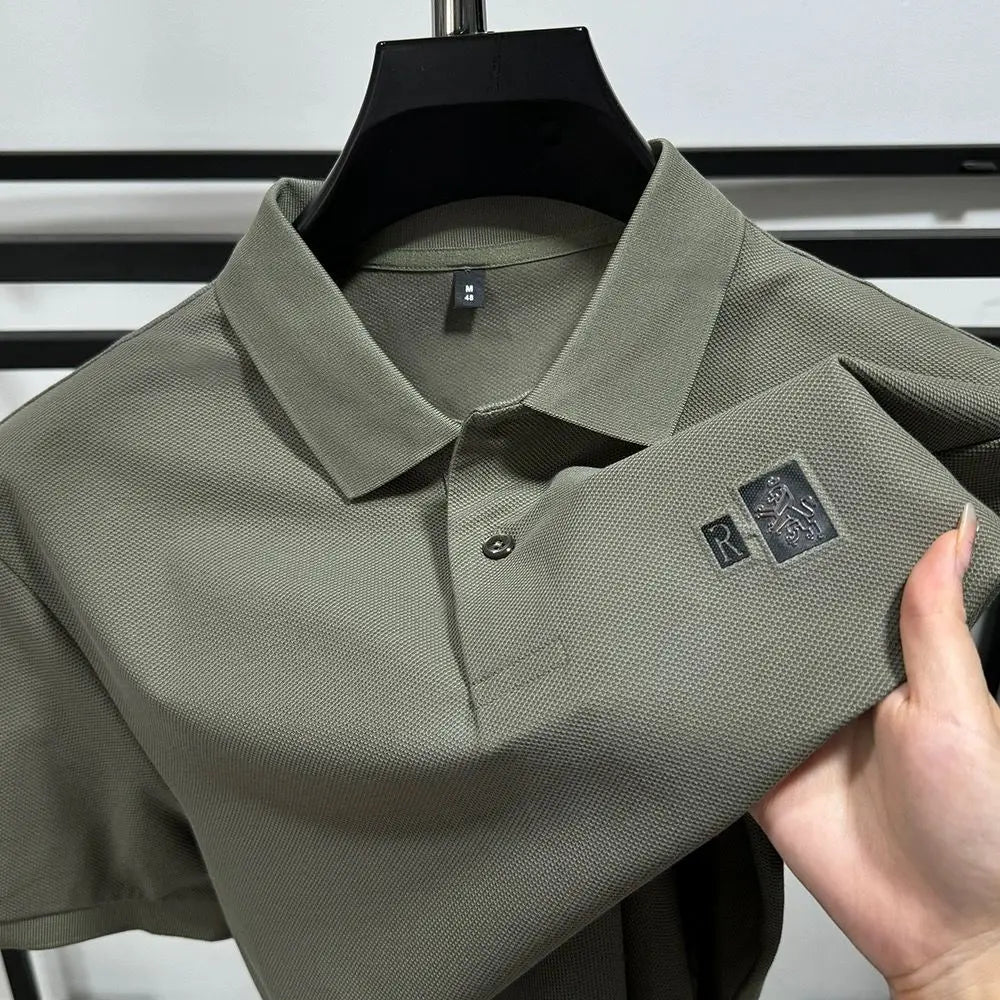 Men's Cotton Polo Shirt – Embroidered Plus Size Top