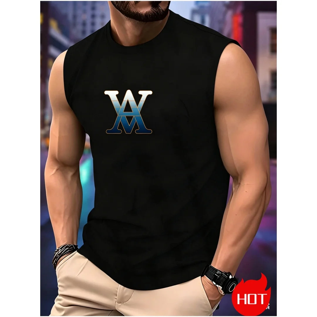 Men's Graphic Tank Top – Sports Vest Sleeveless Tee