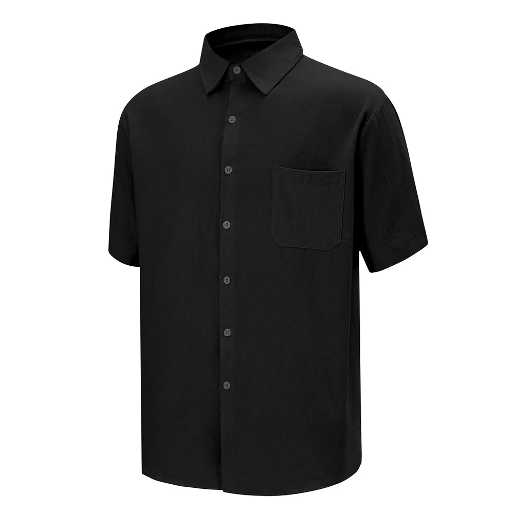 Men's Cotton Short-Sleeve Shirt – Lightweight Casual Top