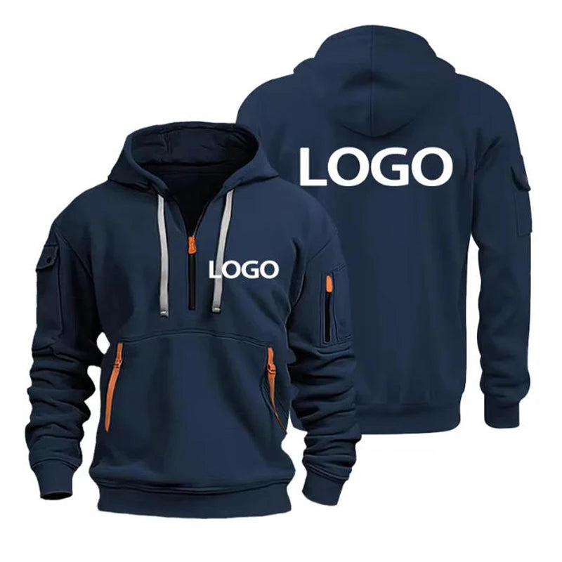 Unisex Drop-Shoulder Hoodie – Multi-Zip Pocket Sweatshirt