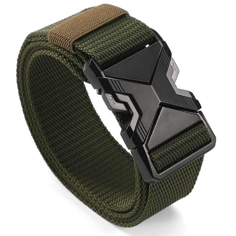 Men's Tactical Canvas Belt – Heavy-Duty Nylon Buckle Belt