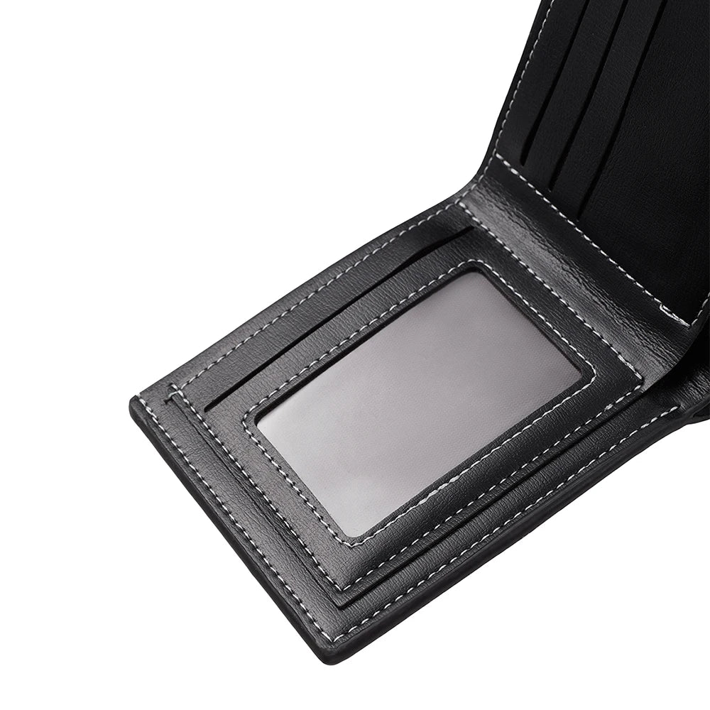 Men's PU Leather Bifold Wallet – Slim Minimalist Wallet
