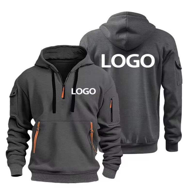 Unisex Drop-Shoulder Hoodie – Multi-Zip Pocket Sweatshirt