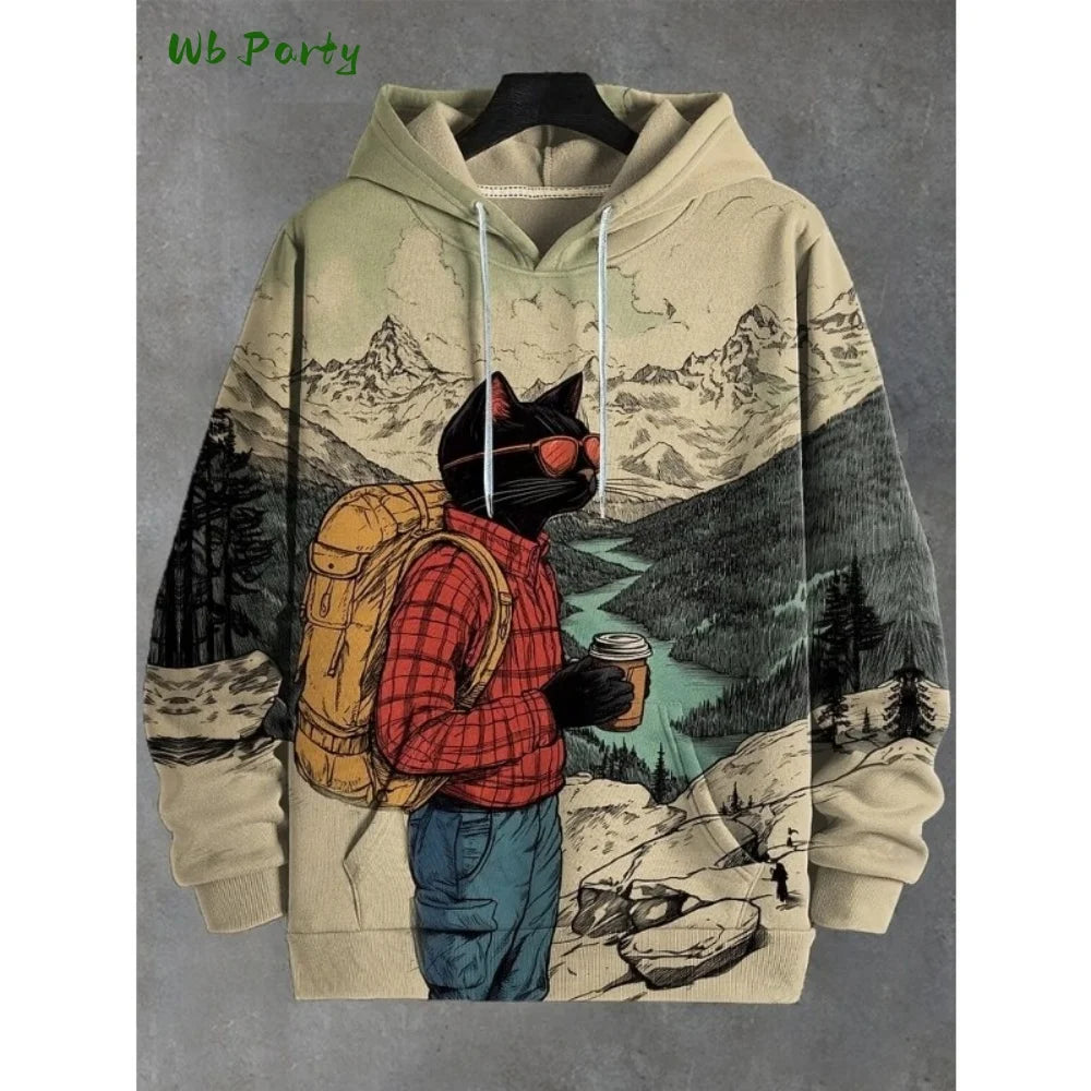 Unisex Oversized Graphic Hoodie – 3D Print Vintage Sweatshirt