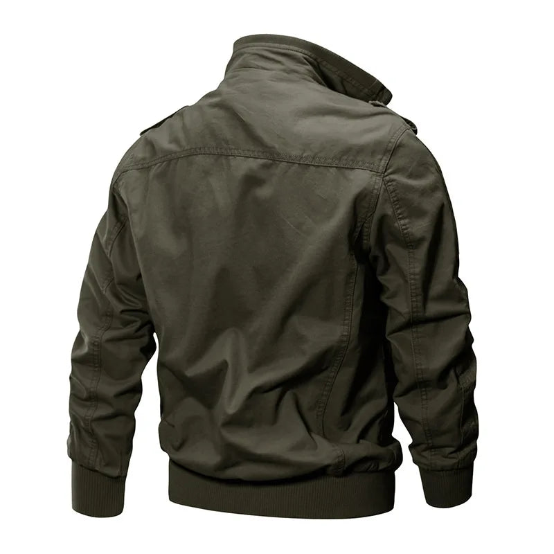 Men's Pilot Jacket – Military-Style Multi-Pocket Coat