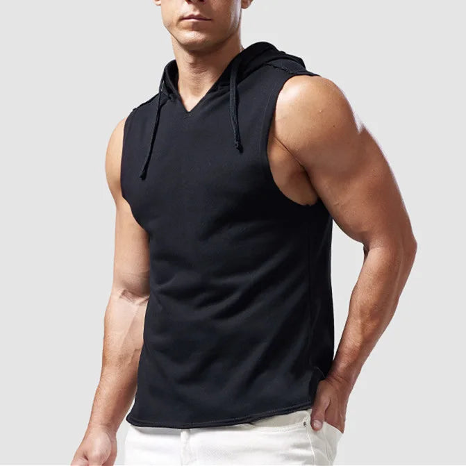 Men's Sleeveless Tank Top – Hooded Vest Tee