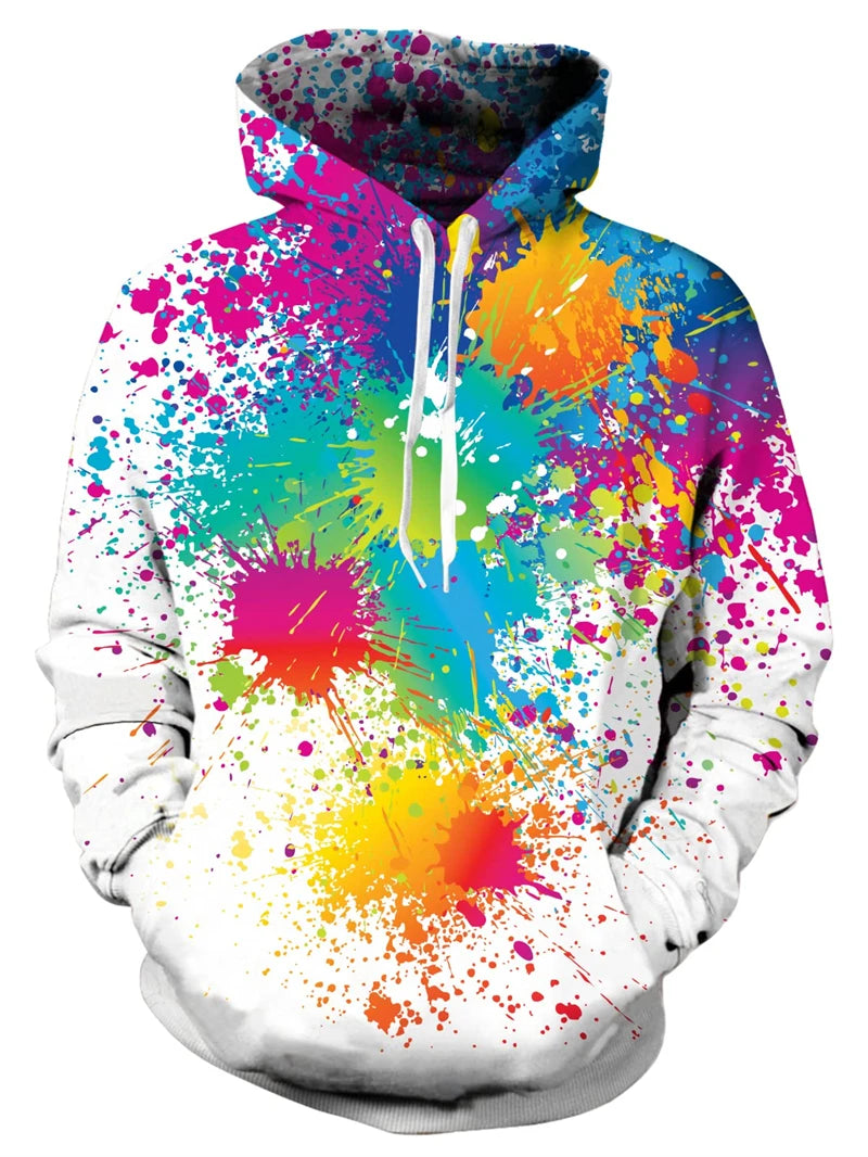 Unisex Novelty Print Hoodie – 3D Pattern Pullover Sweatshirt