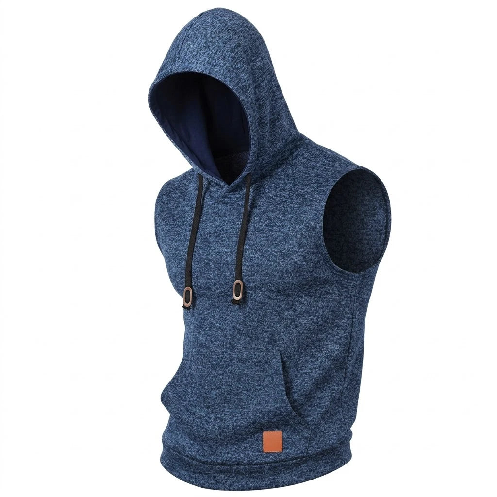 Men's Lightweight Sleeveless Hoodie – Workout Vest Top