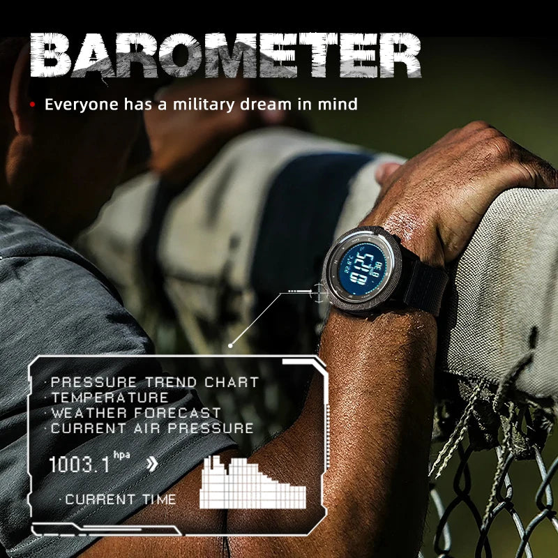 Men's Outdoor Digital Watch – Altimeter, Barometer & Compass