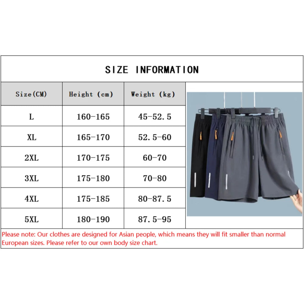 Men's Ice Silk Beach Shorts – Quick-Dry Sports Shorts