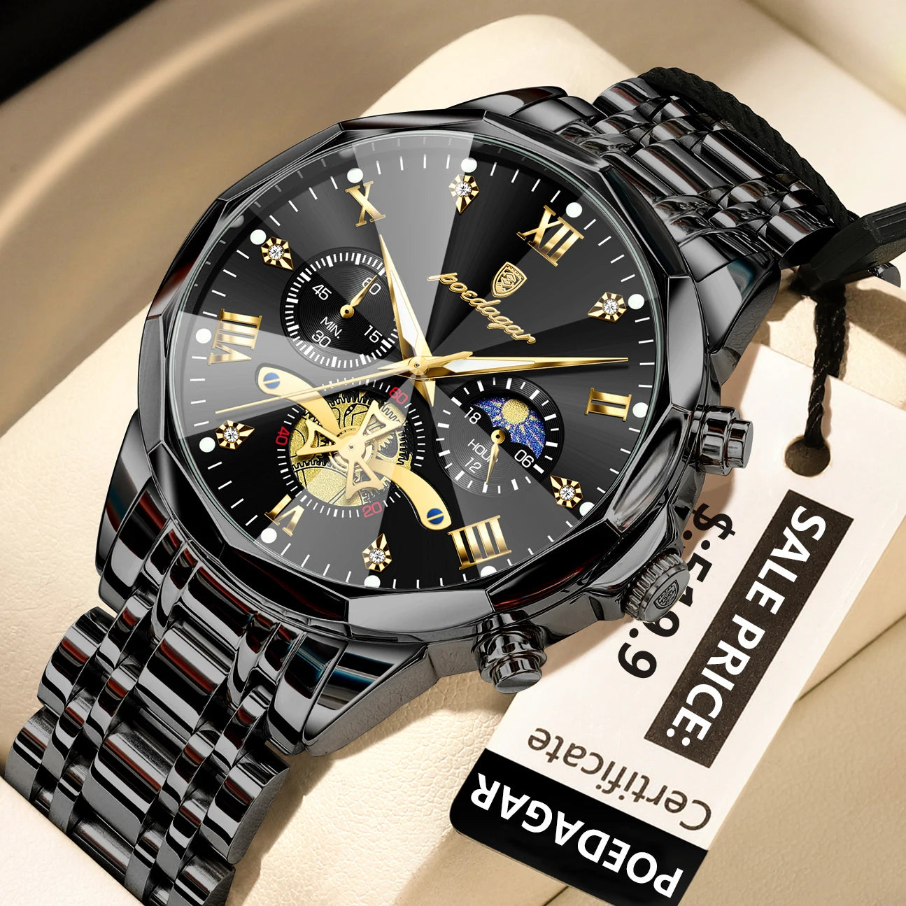 Men's Chronograph Watch – Waterproof Luminous Wristwatch