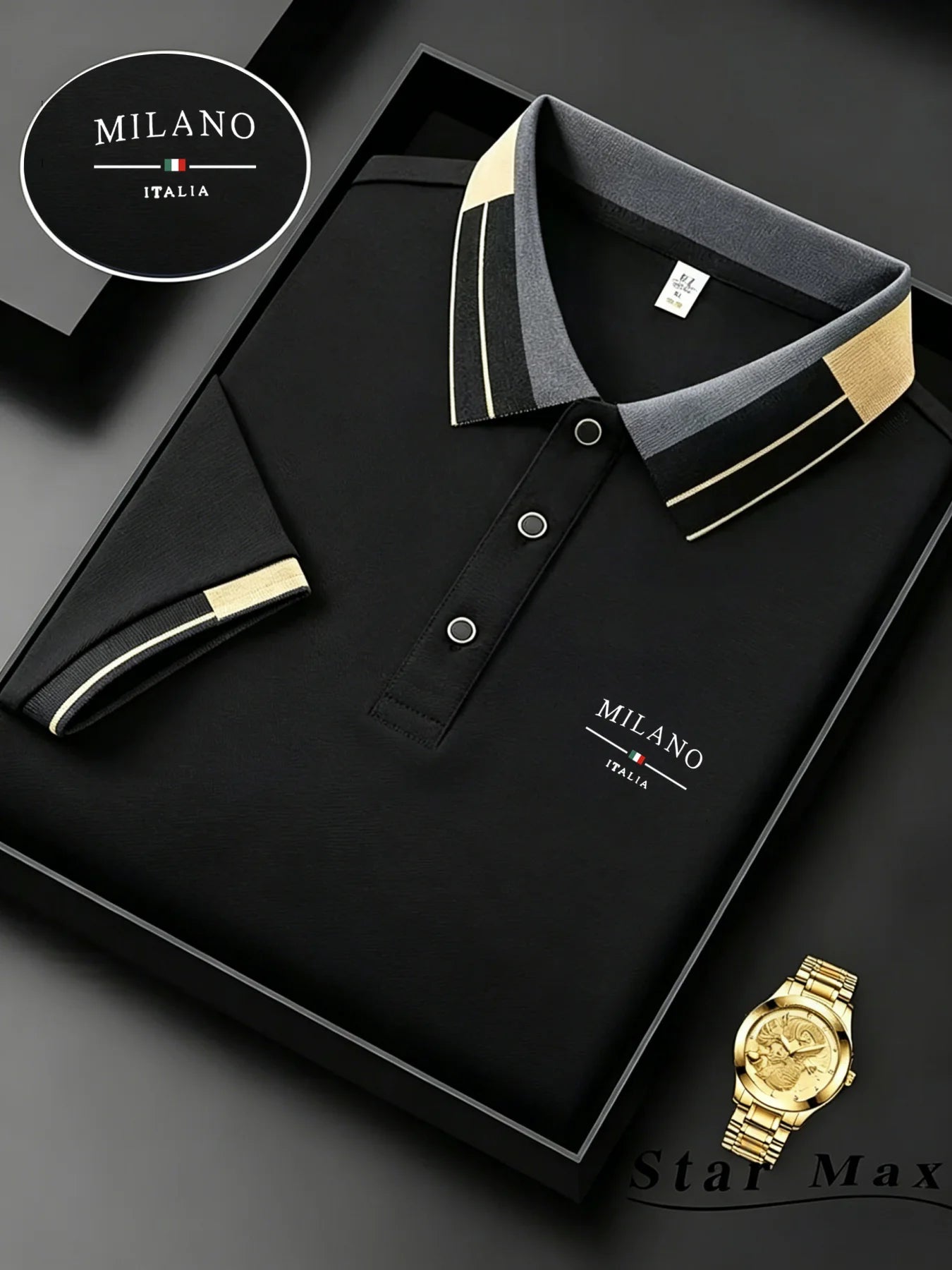 Men's Embroidered Polo Shirt – Milan-Style Business Casual Top