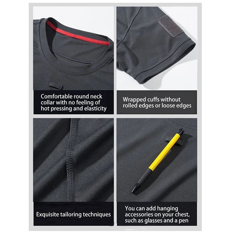 Men's Quick-Dry Tactical T-Shirt – Breathable Outdoor Tee