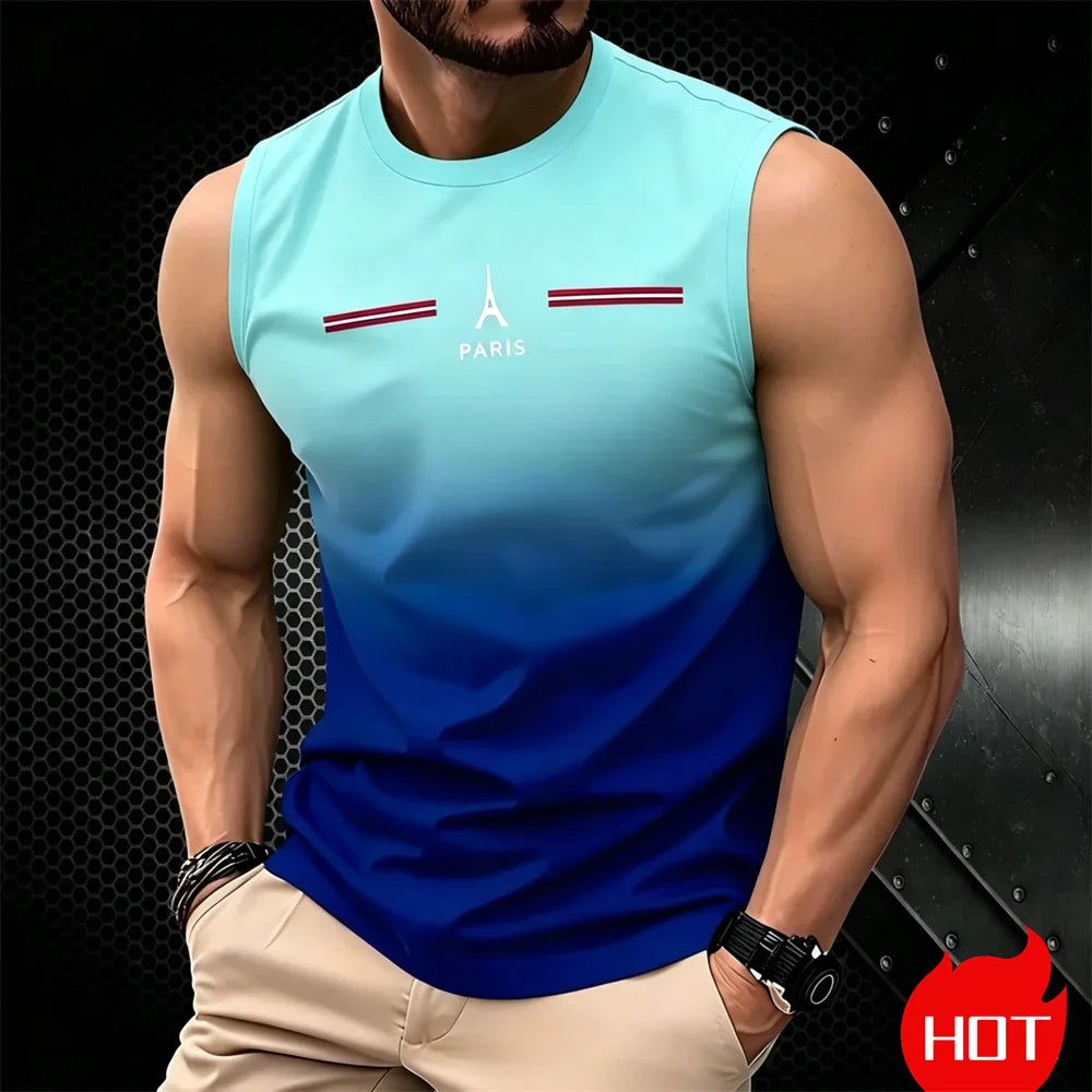Men's Oversized Graphic Tank Top – 3D Print Sleeveless Tee