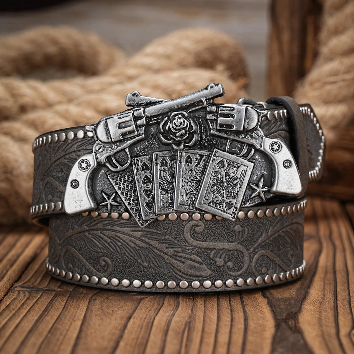Unisex Retro Western Belt – PU Leather with Metal Buckle
