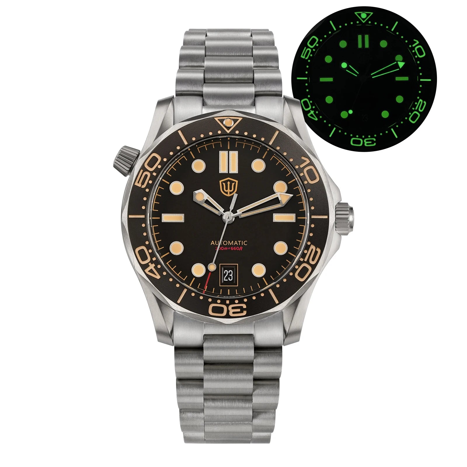 Men's Titanium Automatic Watch – Domed Sapphire Crystal Dive Watch
