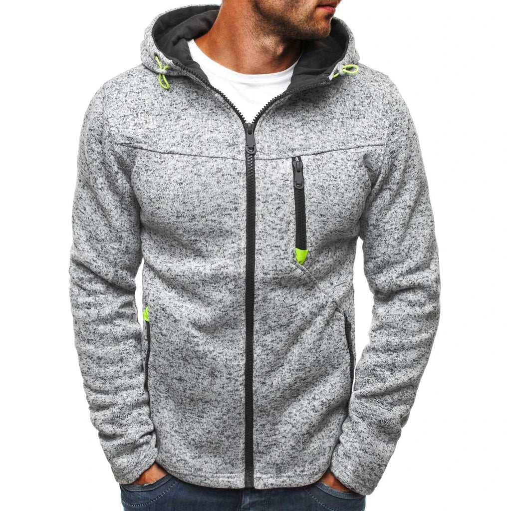 Men's Jacquard Fleece Hoodie – Pullover Sweatshirt