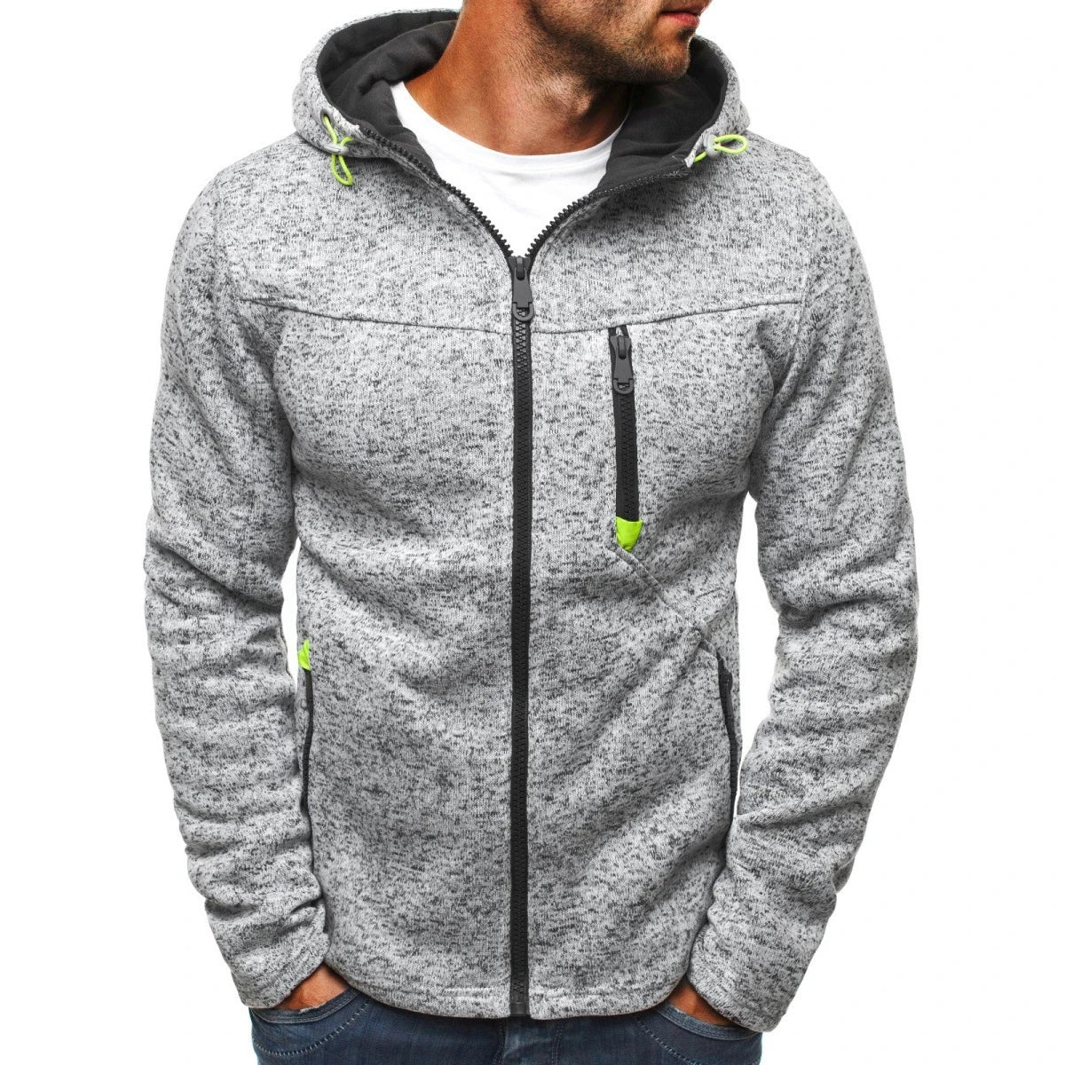 Men's Jacquard Fleece Hoodie – Pullover Sweatshirt