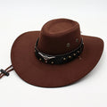 Unisex Faux Leather Cowboy Hat – Wide Brim Western Style