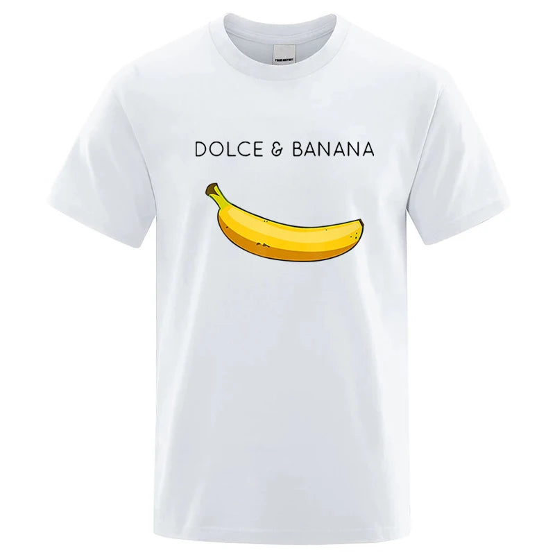 Men's Novelty Banana Print T-Shirt – Casual Cotton Blend Tee