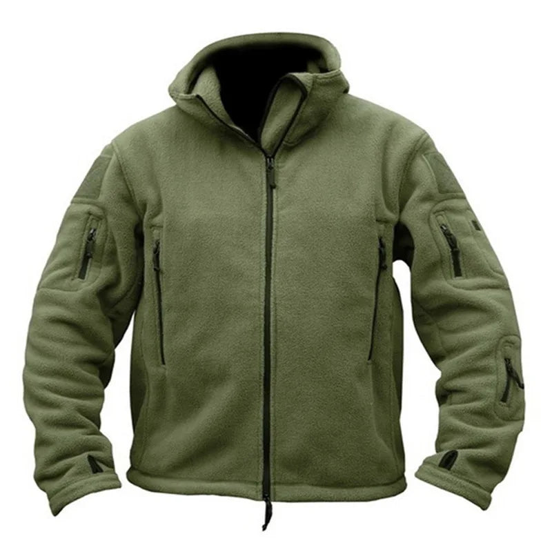 Men's Hooded Fleece Jacket – Thermal Softshell Outdoor Coat