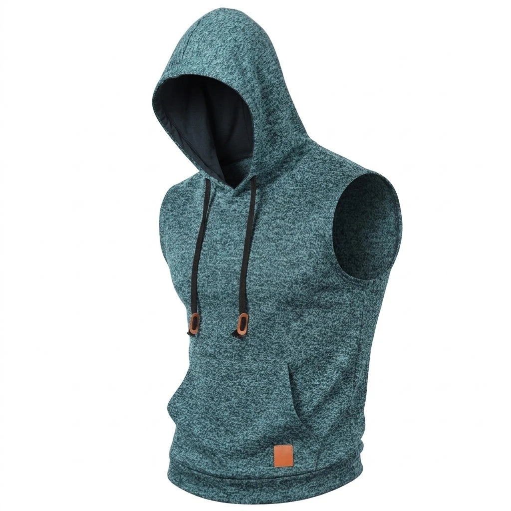 Men's Lightweight Sleeveless Hoodie – Workout Vest Top