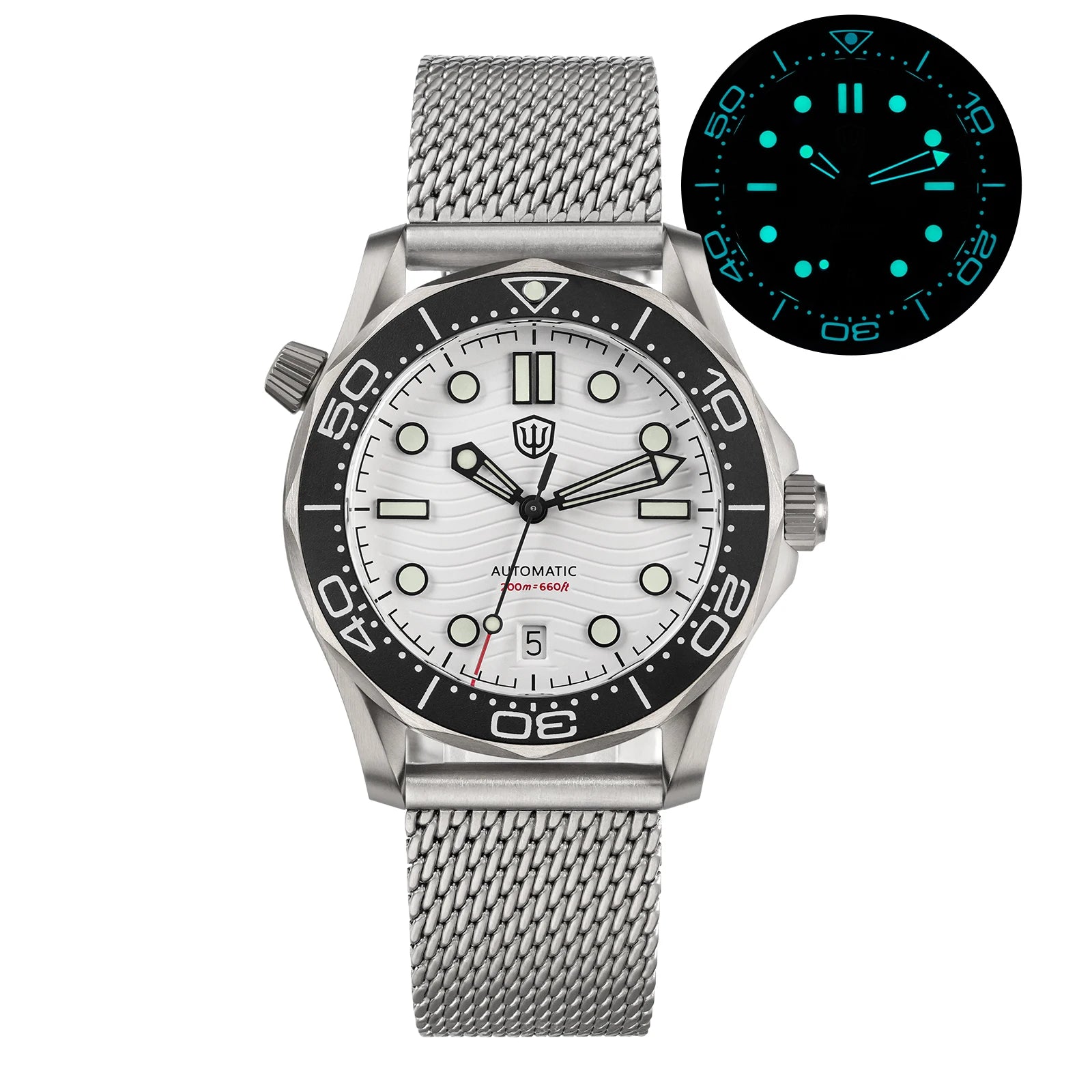 Men's Titanium Automatic Watch – Domed Sapphire Crystal Dive Watch