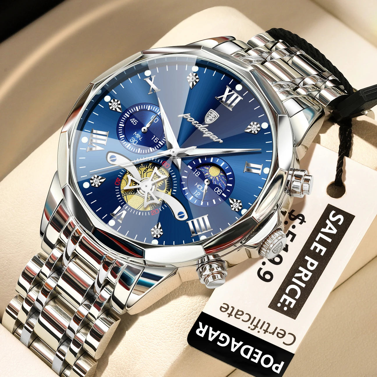 Men's Chronograph Watch – Waterproof Luminous Wristwatch