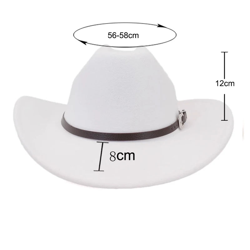 Unisex Wool Felt Cowboy Hat – Wide Brim Equestrian Riding Cap