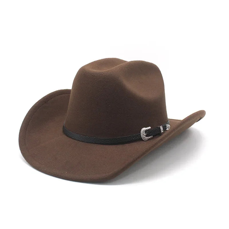 Unisex Wool Felt Cowboy Hat – Wide Brim Equestrian Riding Cap