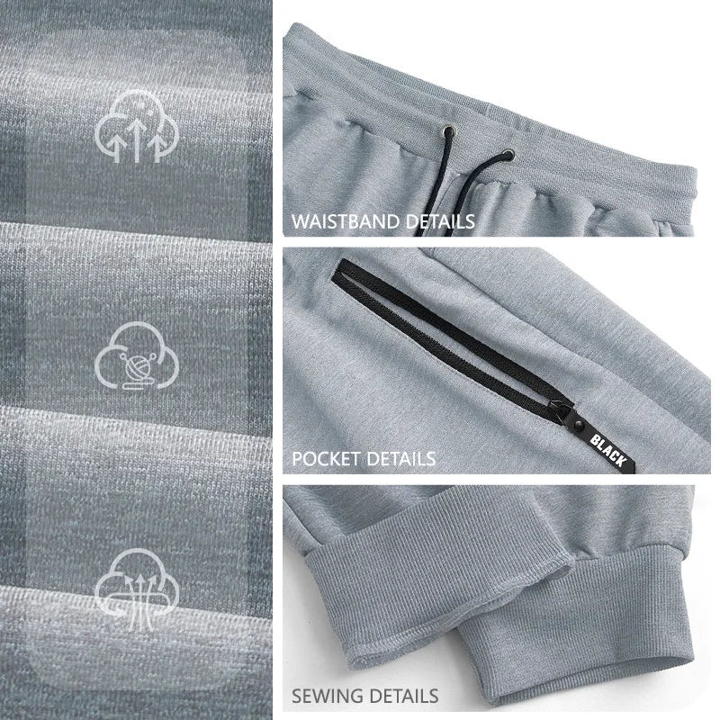 Men's Elasticated Sports Trousers – Drawstring Cuff Joggers
