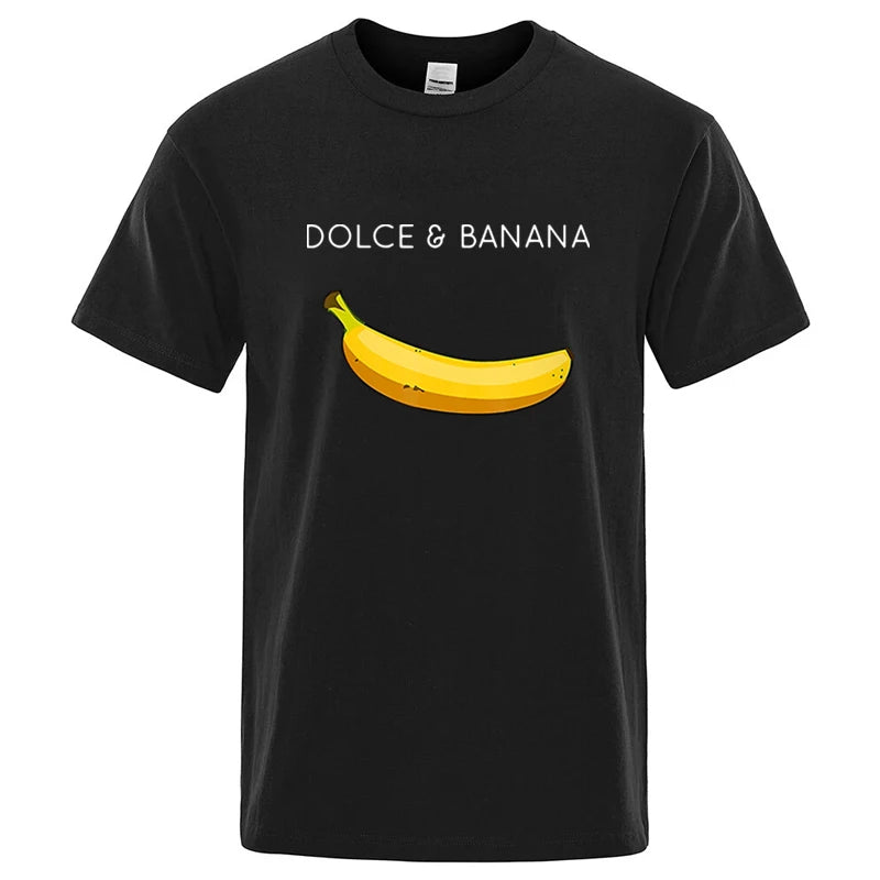 Men's Novelty Banana Print T-Shirt – Casual Cotton Blend Tee