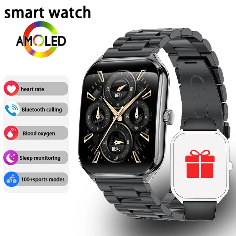 Ultra-Thin Smart Watch – AMOLED Display, Always-On Time & Bluetooth Calling