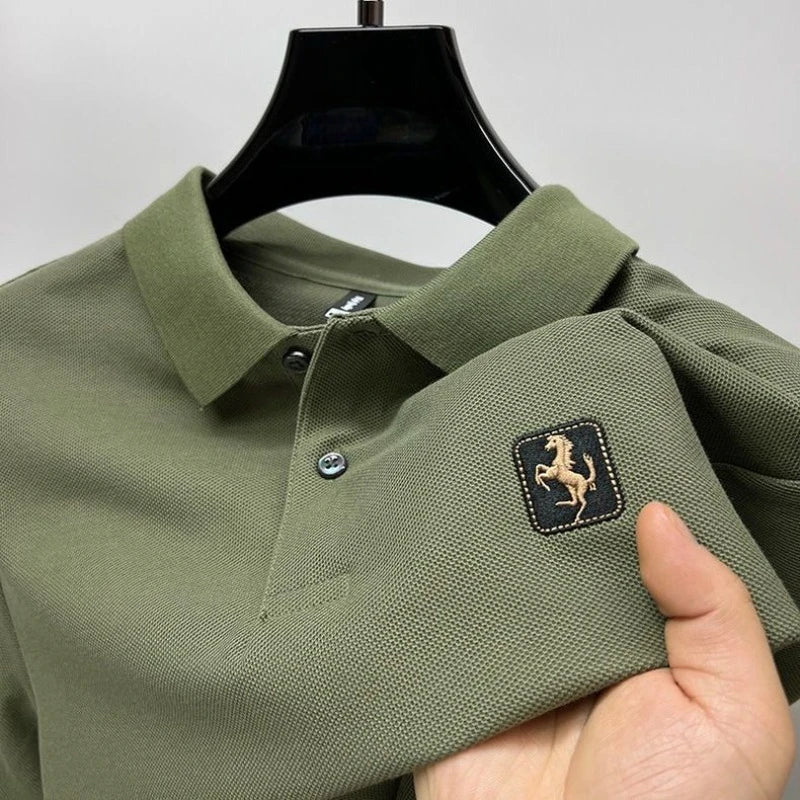 Men's Cotton Polo Shirt – Embroidered Plus Size Top