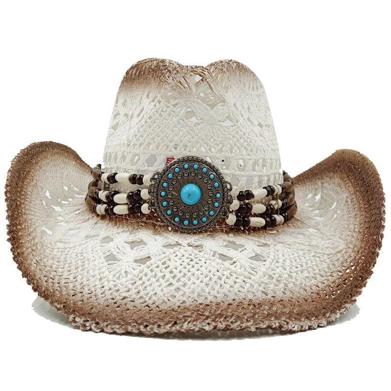 Unisex Straw Sun Hat – Thickened Cowboy Style Beach Hat